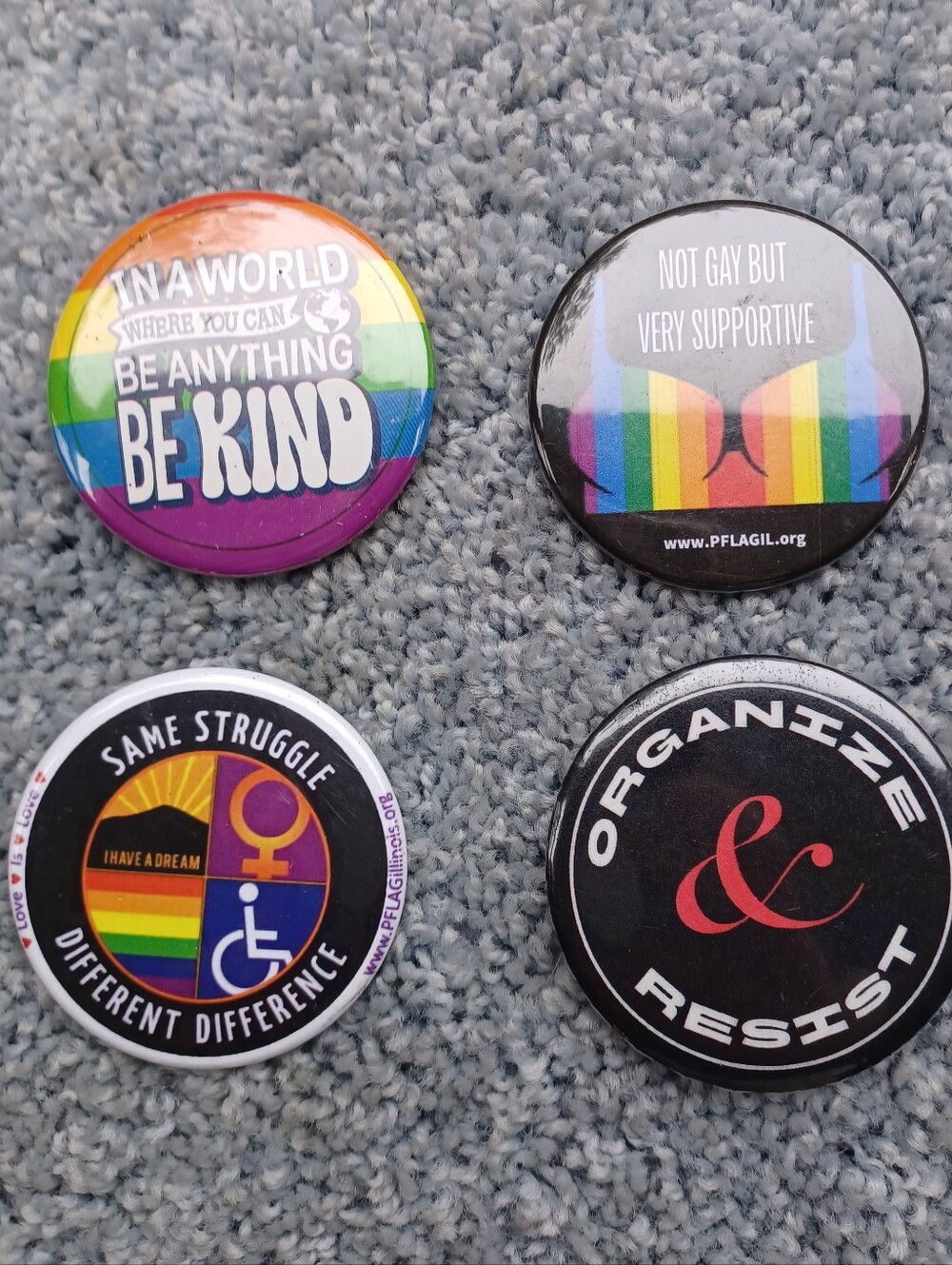 Source Unknown Rainbow Pride Political Buttons Set
